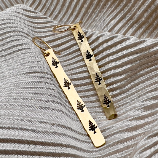 Arbor Handmade Earrings | Tree Stamped Earrings