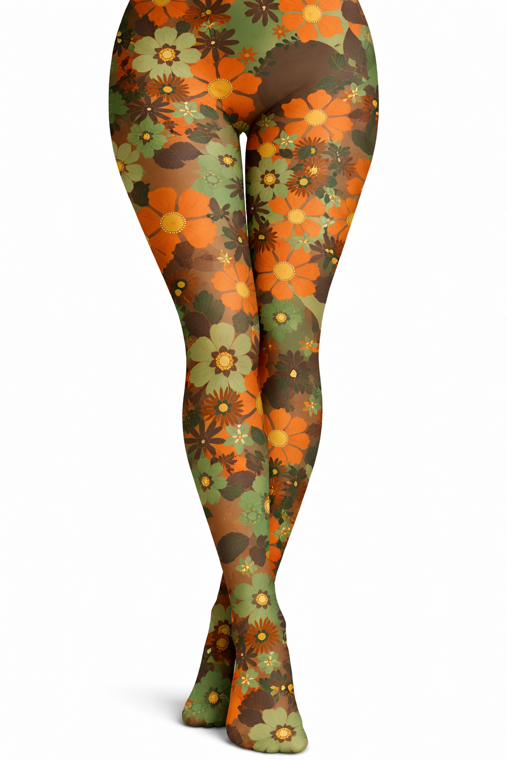 Vintage Floral Printed Tights