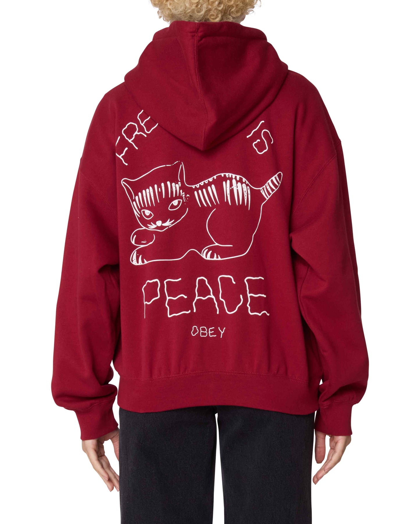 Peace Baggy Relaxed Zip Hood