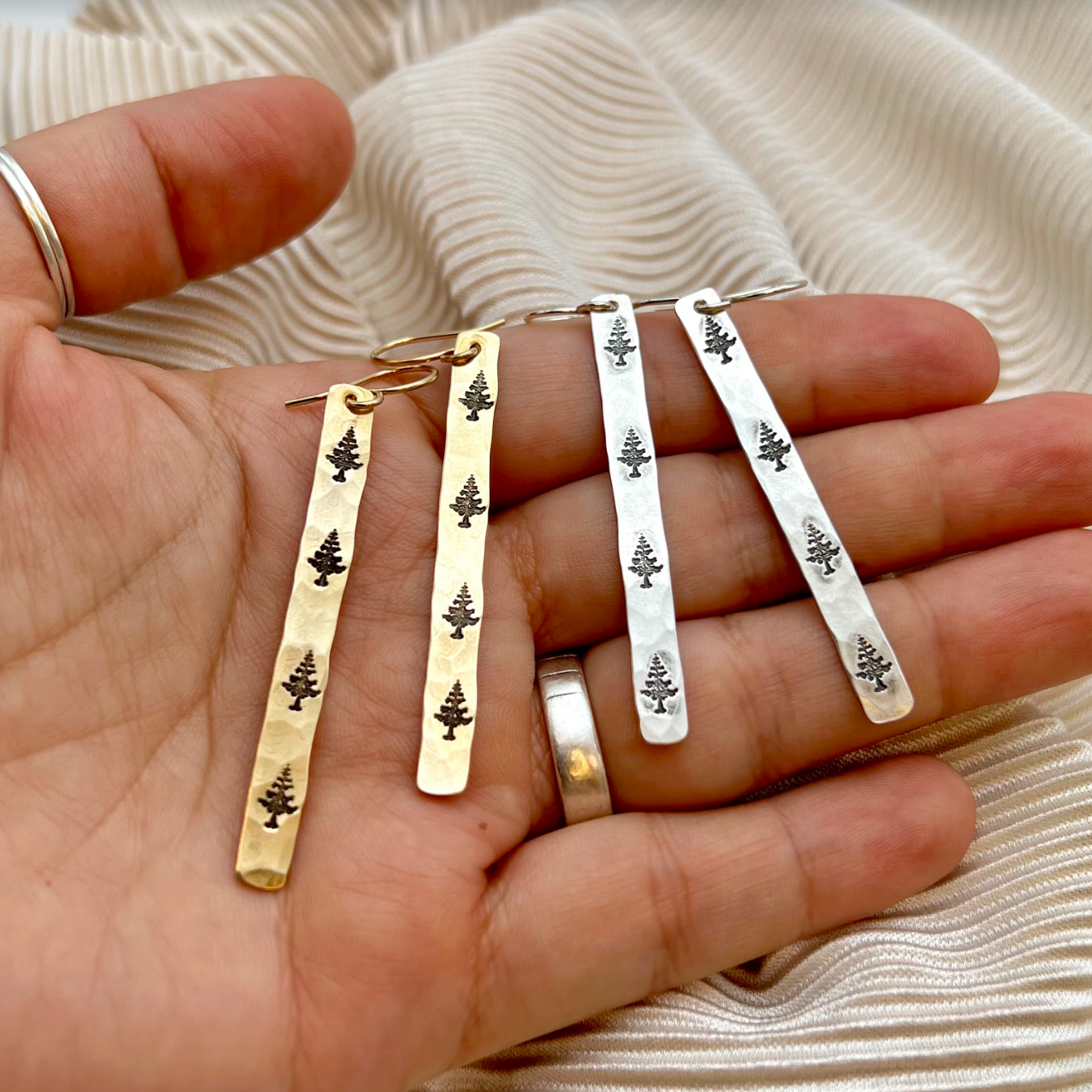 Arbor Handmade Earrings | Tree Stamped Earrings