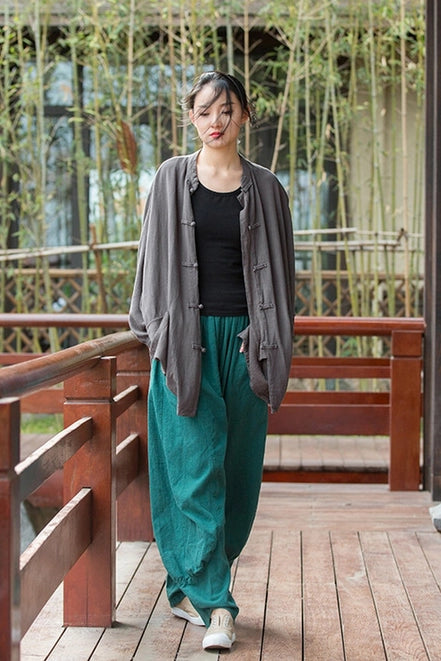 Ramie Balloon Leg Pants