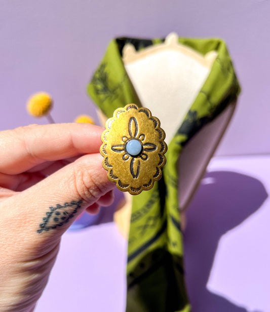 Gold Opal Concho Bandana Slide