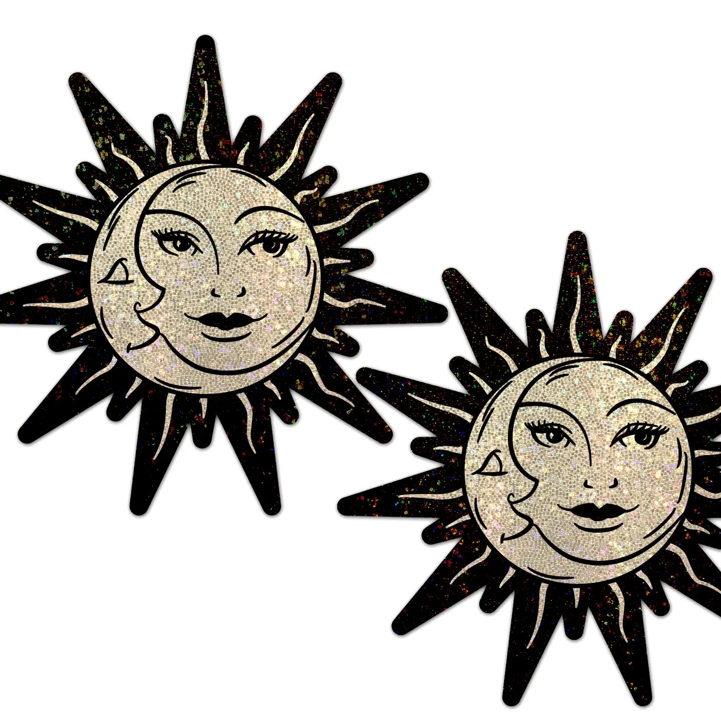 Sun & Moon Faces Nipple Pasties