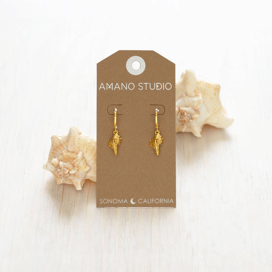 Conch Shell Huggie Hoop Earrings