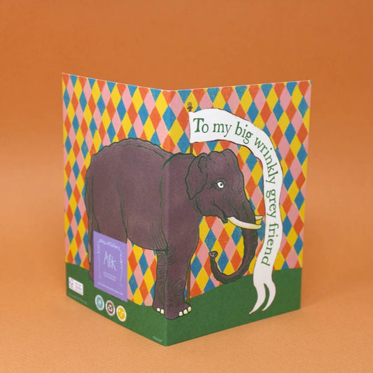 Wrinkly Elephant Greetings Card