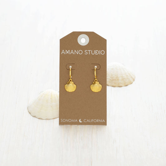 Shell Huggie Hoop Earrings