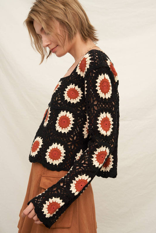 Sunflower Patch Crochet Top