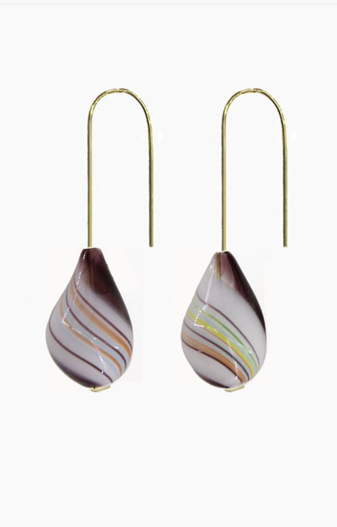 Air Bubbles Cocoa Stripe Earrings