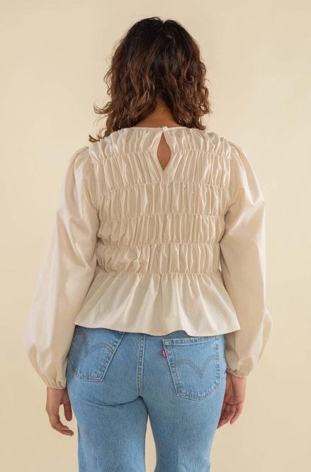 Marisol Bubble Sleeve Peplum Top SALE