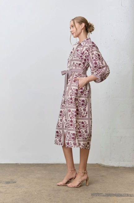 Borders Shirt Dress