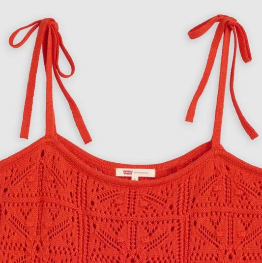 Abbey Tie Shoulder Crochet Tank
