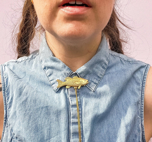 Gold Fish Bolo Tie