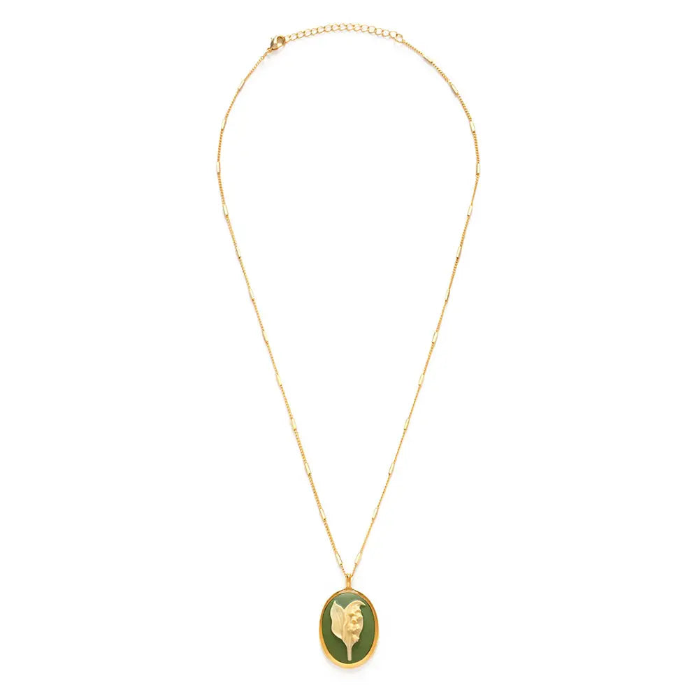 Lily of the Valley Vintage Cameo Necklace