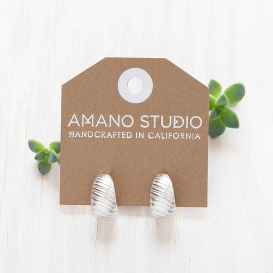 Vintage Beaded SHELL Hoop Earrings*