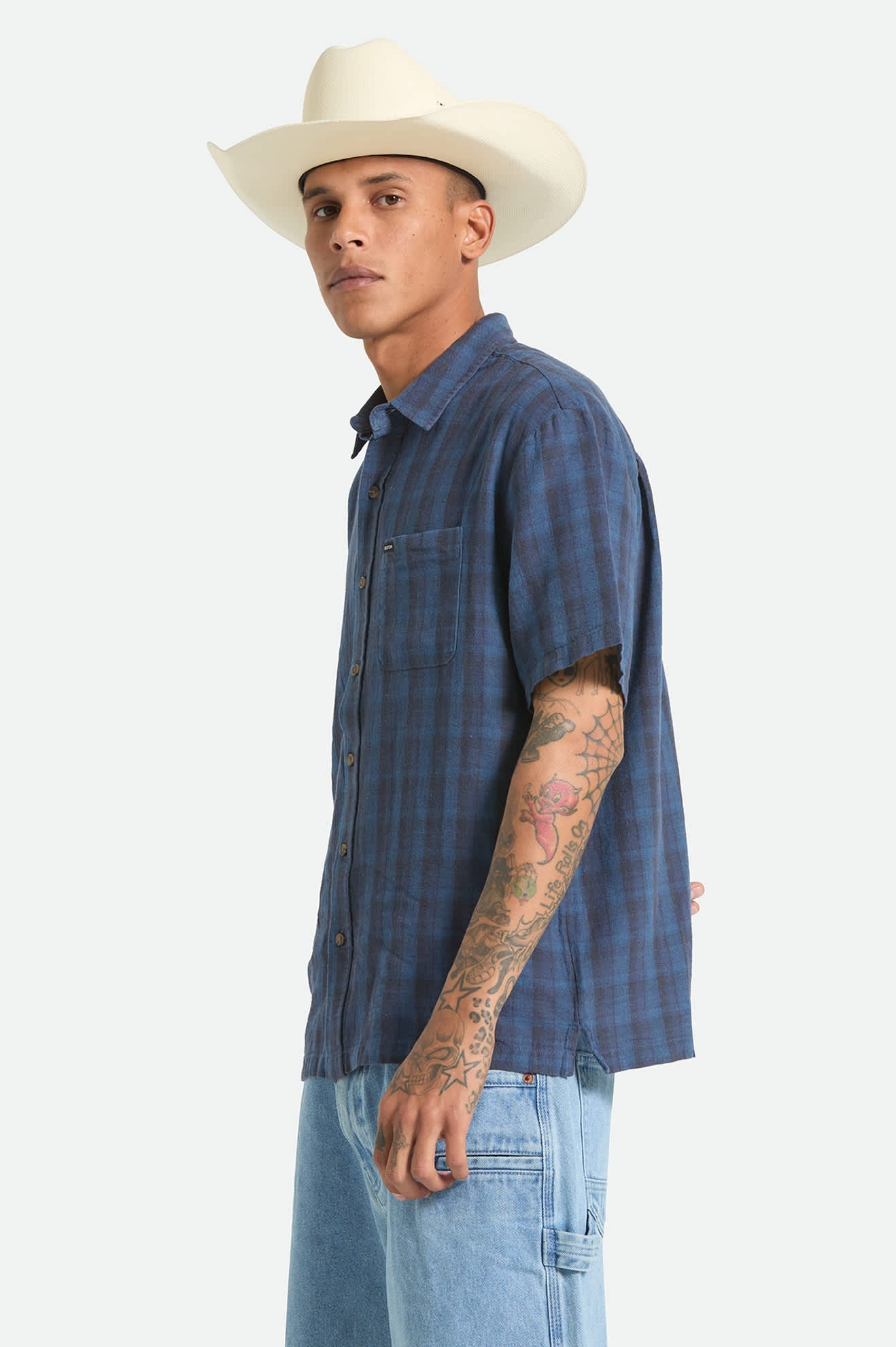 Cru Linen Blend Plaid Woven Shirt