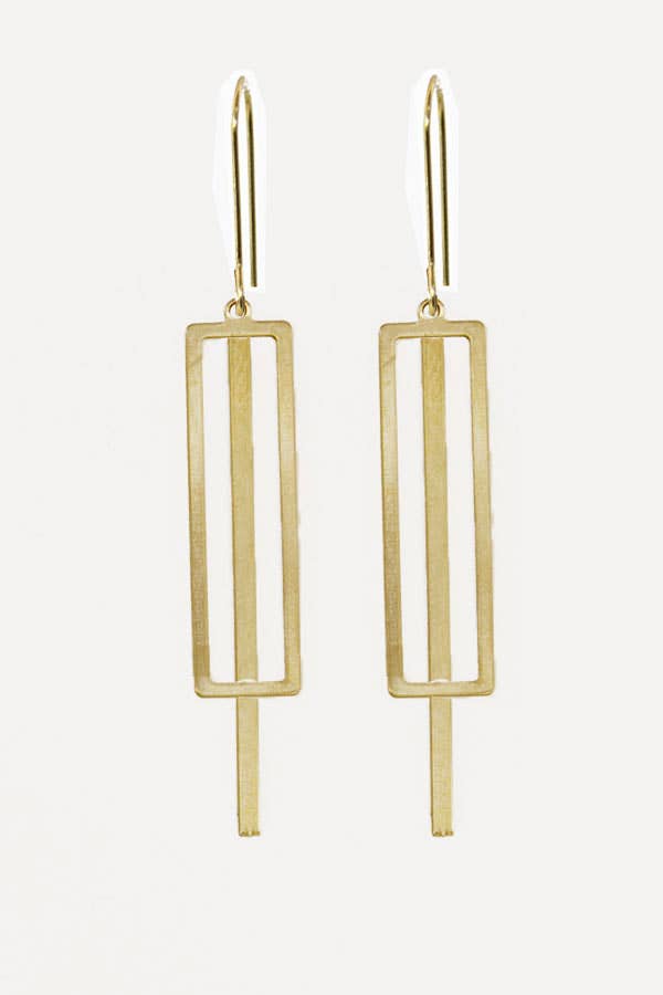 Rectangle Crossing Earrings