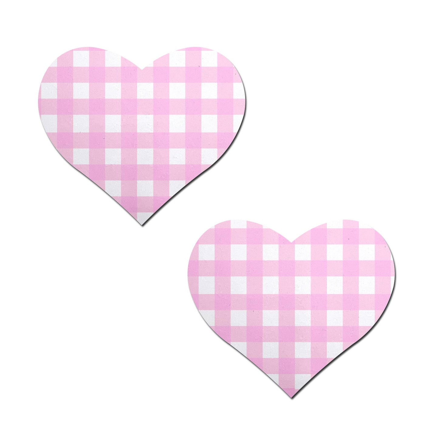 Pink Gingham Heart Nipple Pasties