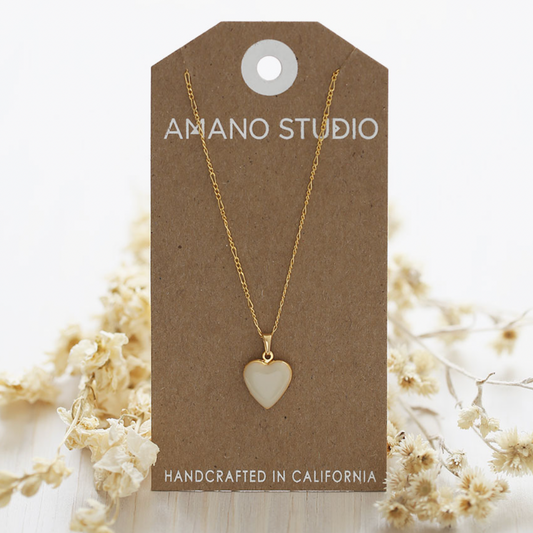 Enamel Heart Locket Necklace