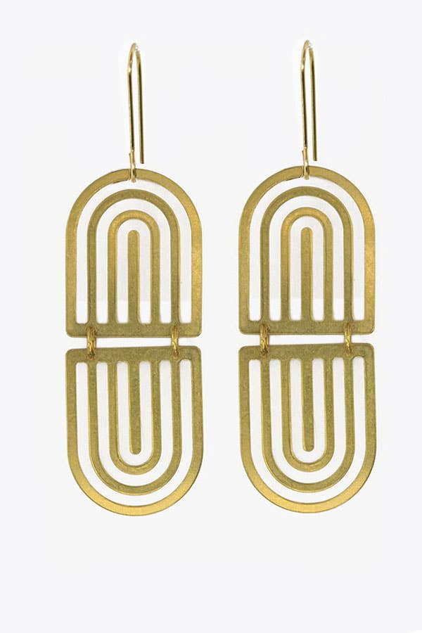 Deco Rainbow Oval Earrings