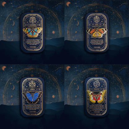 Zodiac Butterfly and Moth Pins