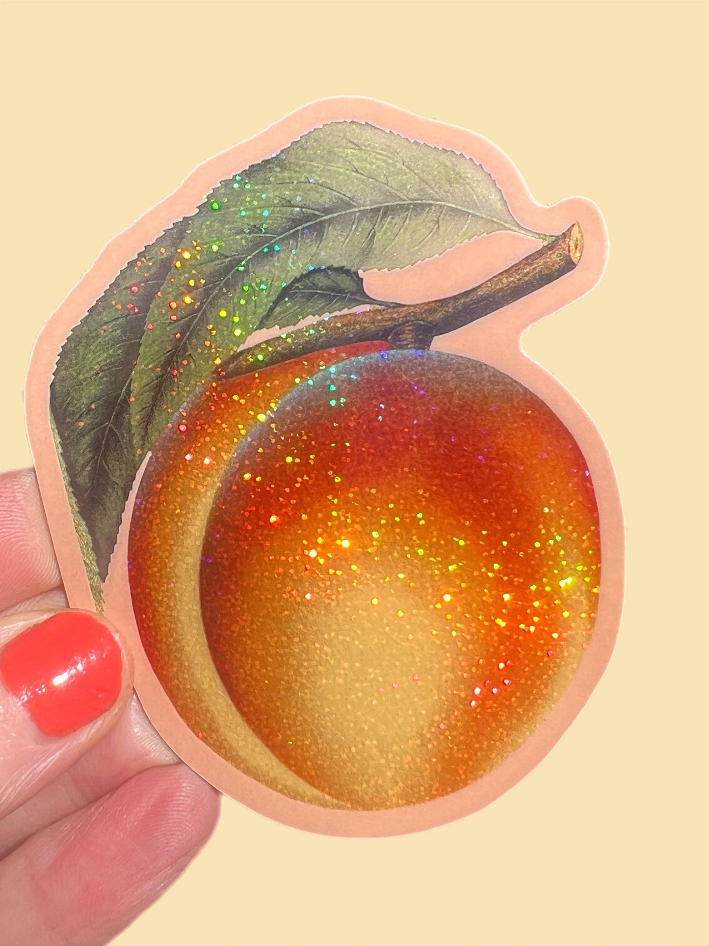 Peach Glitter Sticker