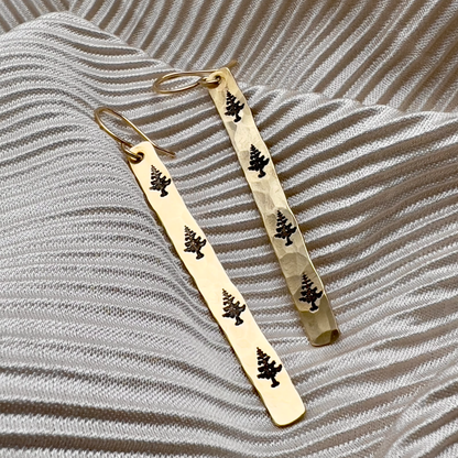 Arbor Handmade Earrings | Tree Stamped Earrings