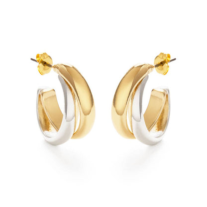 Mixed Metal Hoop Earrings
