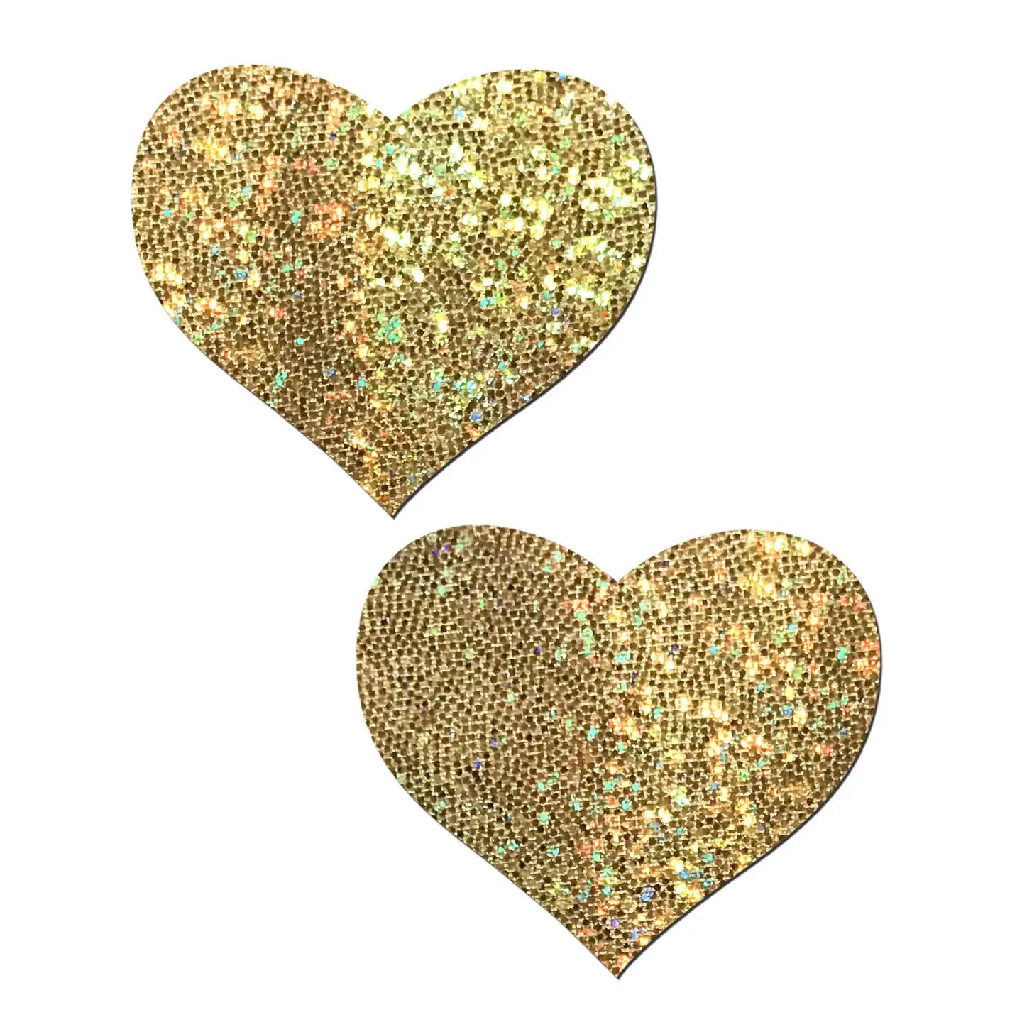 Gold Glittering Heart Nipple Pasties