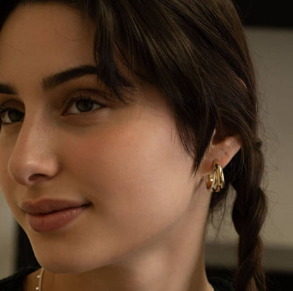 Mixed Metal Hoop Earrings