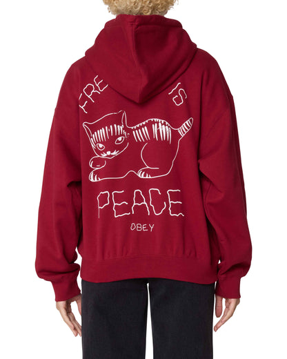 Peace Baggy Relaxed Zip Hood
