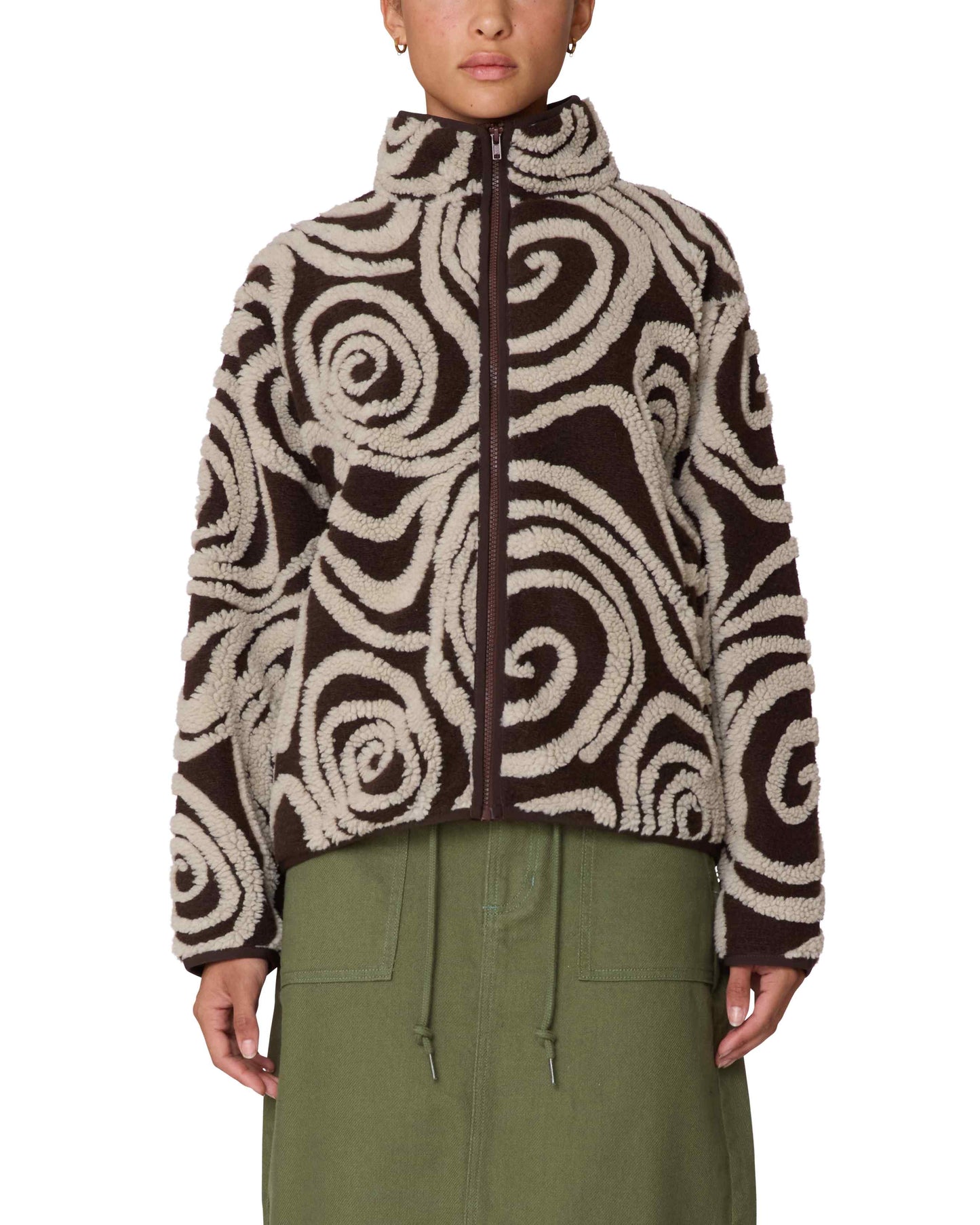 Swirls Jacquard Zip Jacket