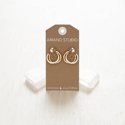 Mixed Metal Hoop Earrings
