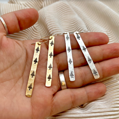Arbor Handmade Earrings | Tree Stamped Earrings
