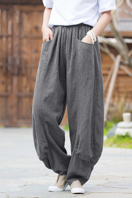Ramie Balloon Leg Pants