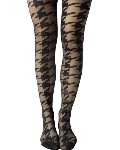 Dogtooth Pattern Tights