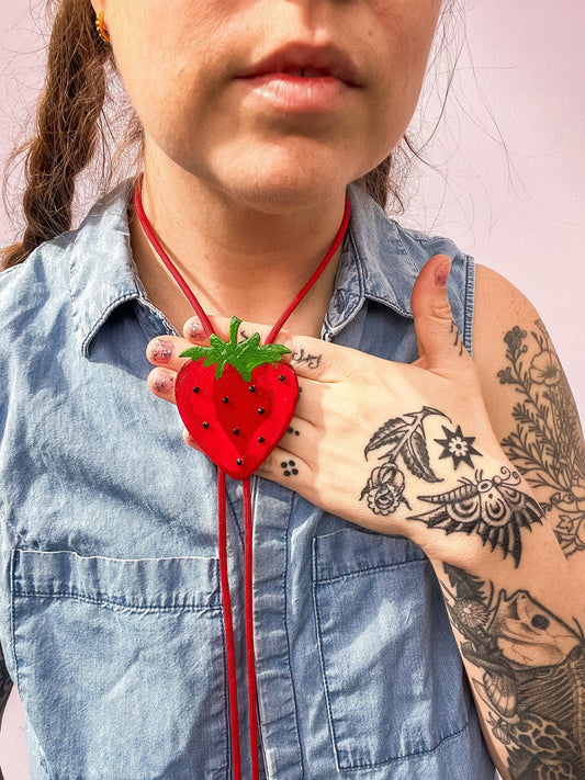 Strawberry Bolo Tie