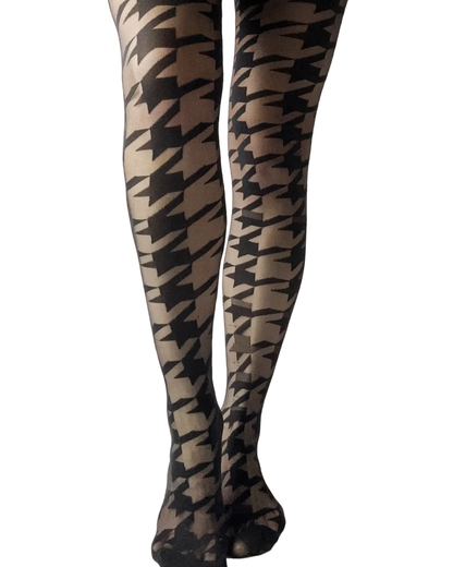 Dogtooth Pattern Tights