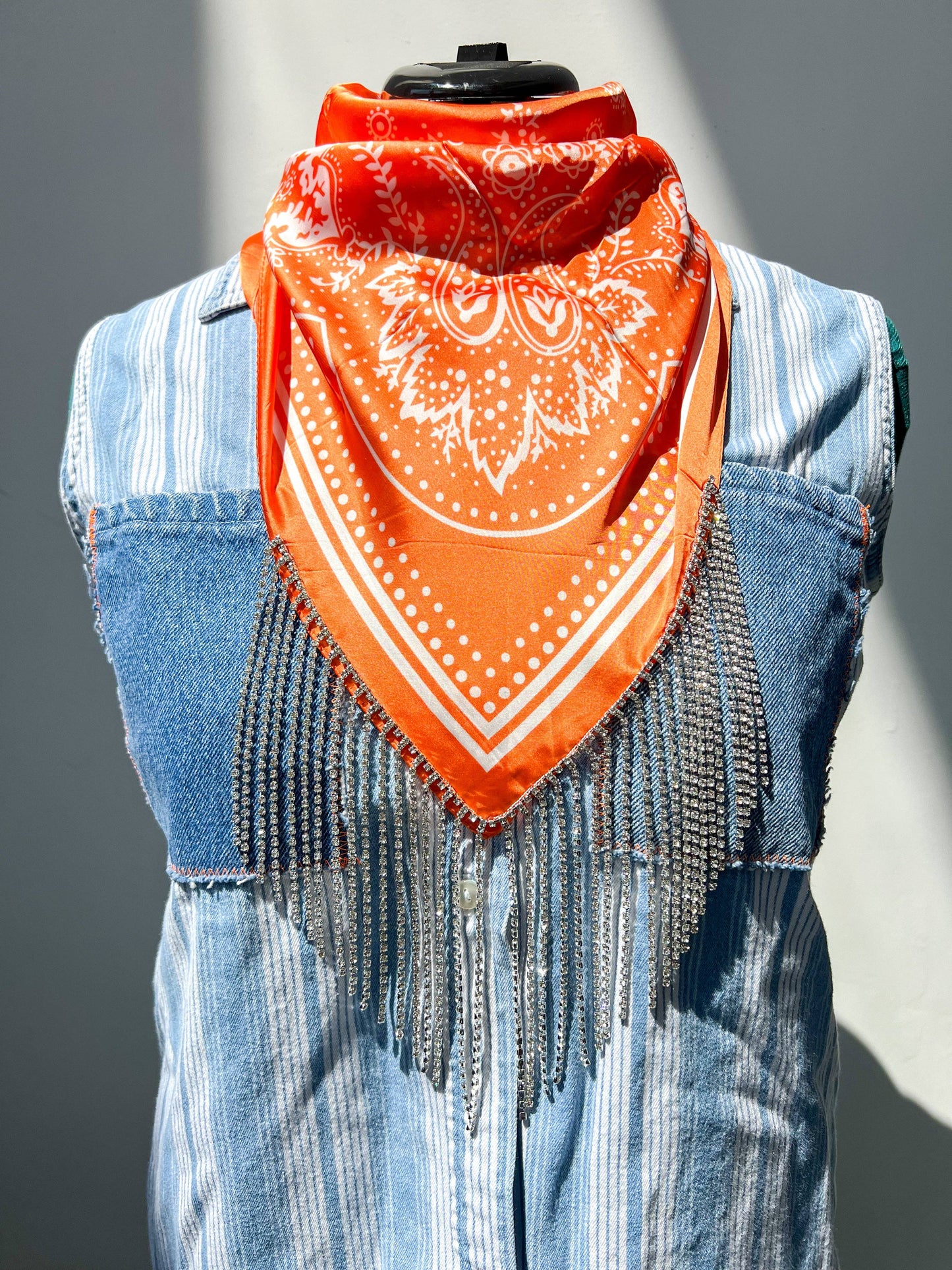 Rhinestone Fringe Bandana
