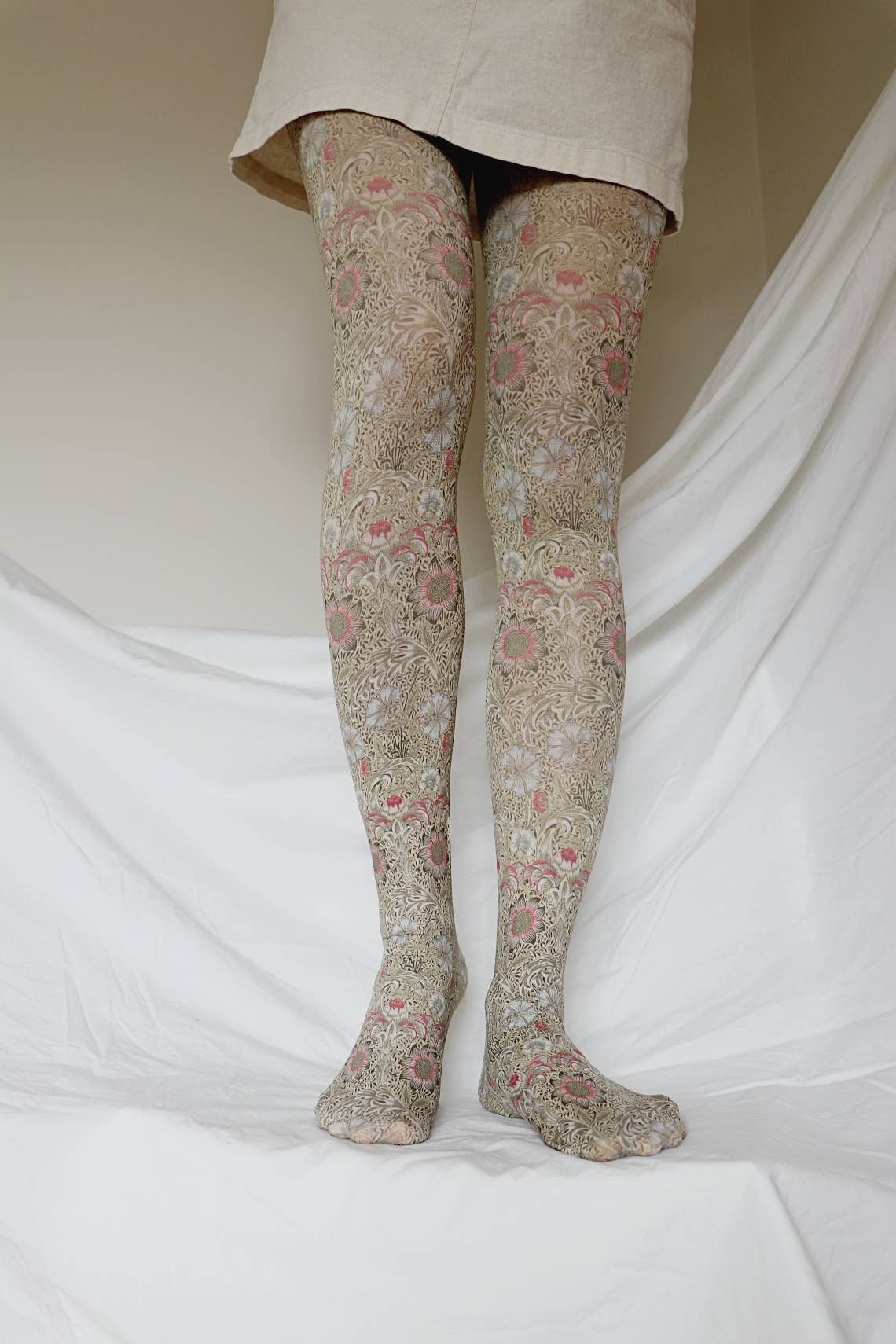CORN COCKLE Printed Art Tights