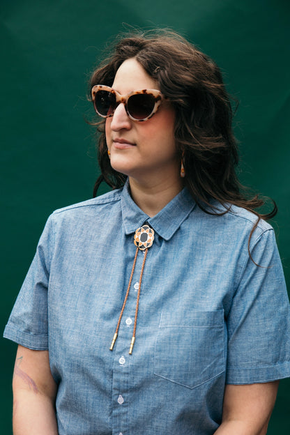 Quilt Cameo Bolo Tie