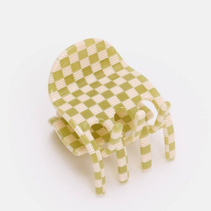 Midi Ursa Claw in Olive Check