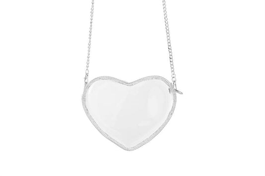 See Thru Crossbody Heart Handbag