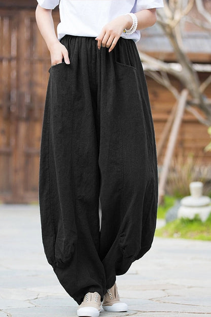 Ramie Balloon Leg Pants