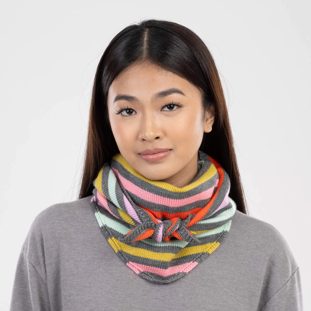 Color Stripe Triangle Scarf