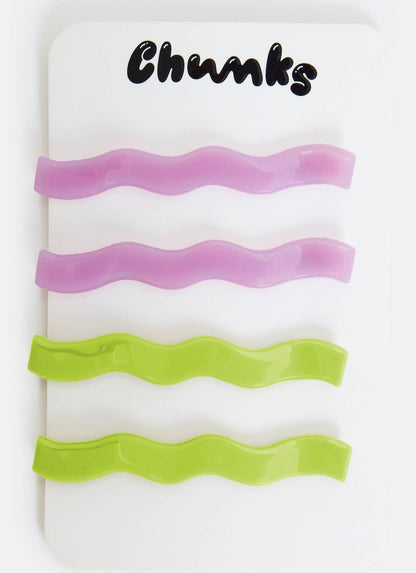 Wavy Lilac + Lime Slides