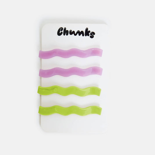 Wavy Lilac + Lime Slides