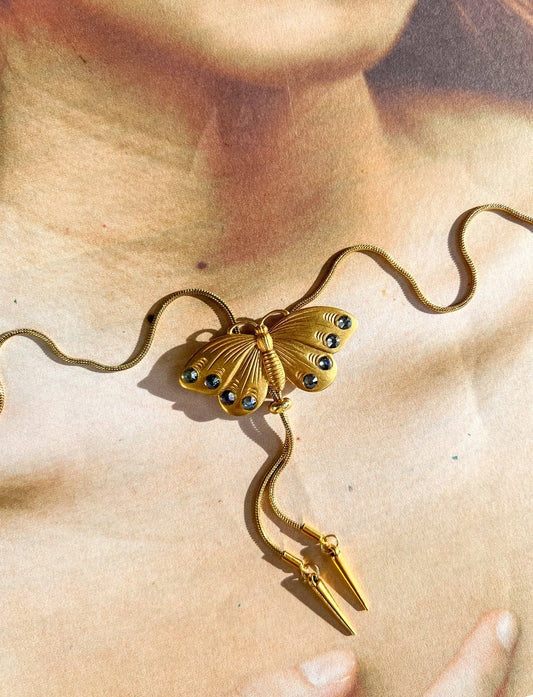 Butterfly Vintage Style Gold Bolo Tie