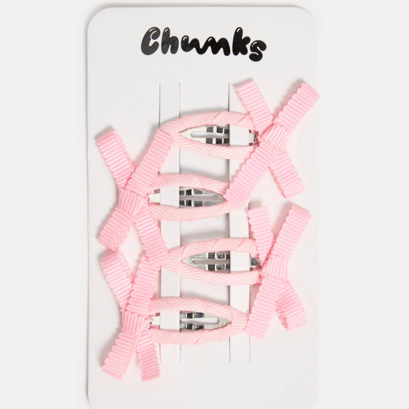 Bow Snap Clips in Blush