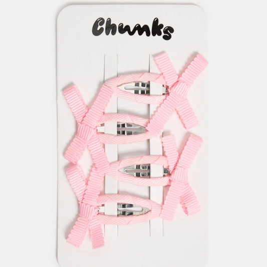 Bow Snap Clips in Blush
