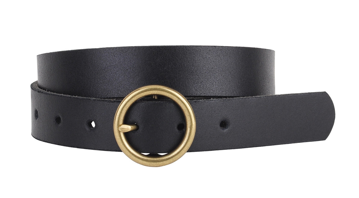 Brass Toned Circle Buckle Belt